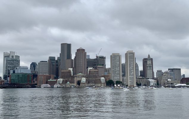 View of Boston skyline from Ferry